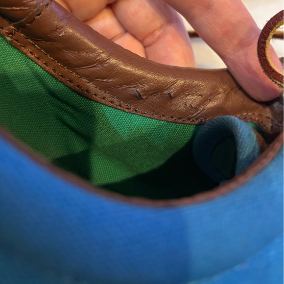 Polo Ralph Lauren Vaughn Canvas Low-Top Sneakers (Blue/Brown/Green) Size 12 - Picture 8 of 12